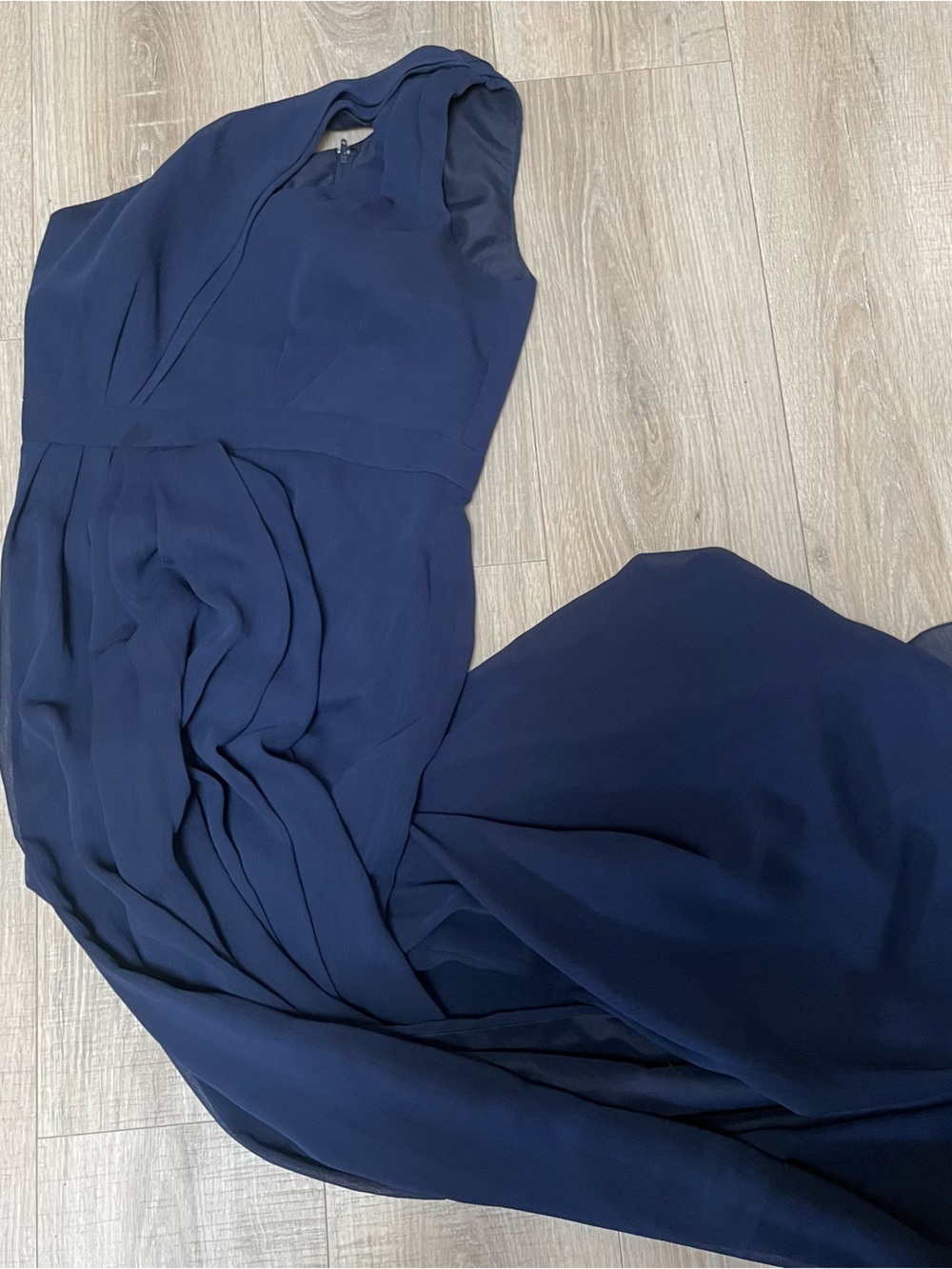 David's Bridal Navy Chiffon Maxi Skirt